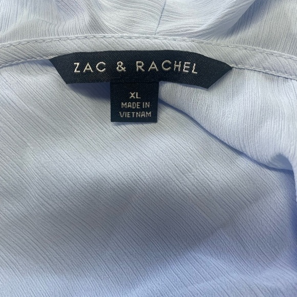 Zac&Rachel powder blue blouse, with cold shoulders and ruffles! Size XL - Picture 4 of 5